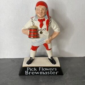 Carlton Ware Handpainted Pick Flowers Brewmaster Figurine Made In‎ England Decor